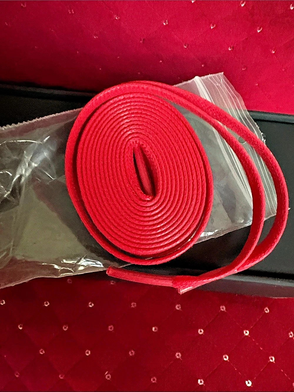 Nike bright red shoes laces